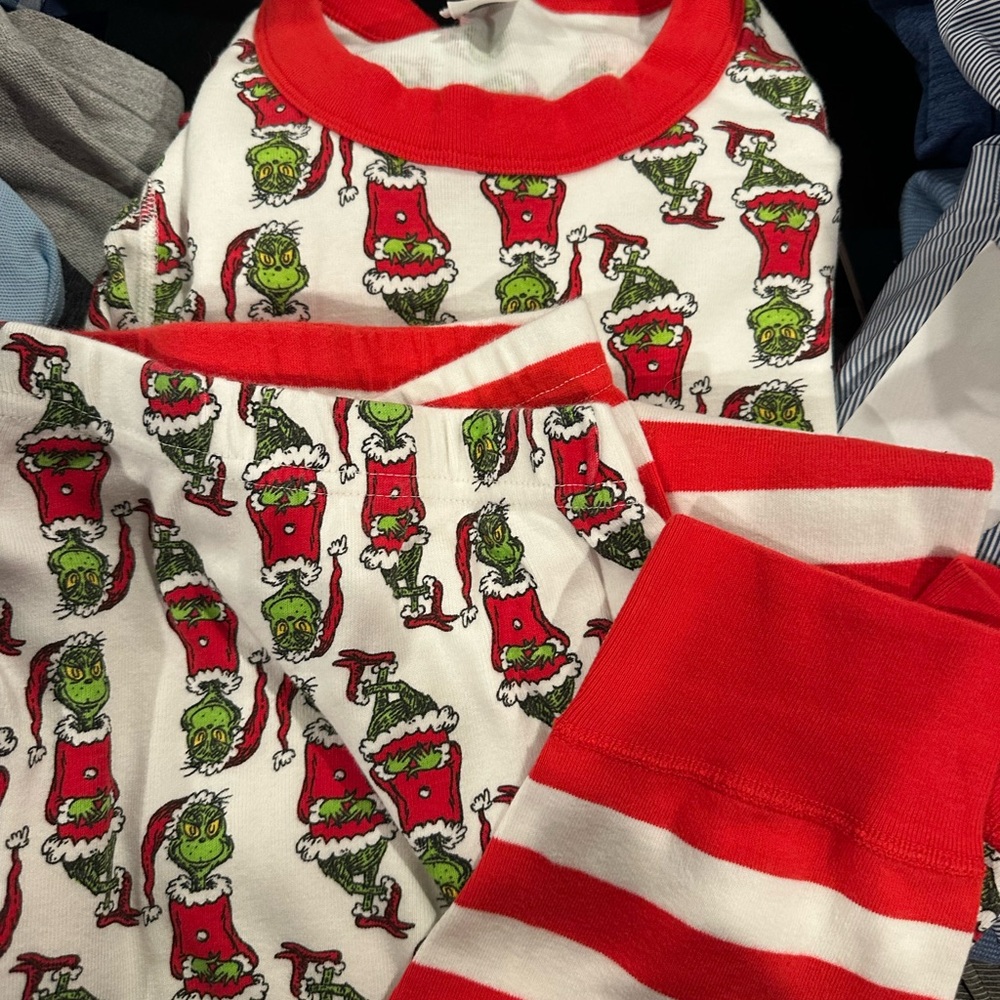 Hanna Andersson Grinch Pajama Set - Red and White unisex size large